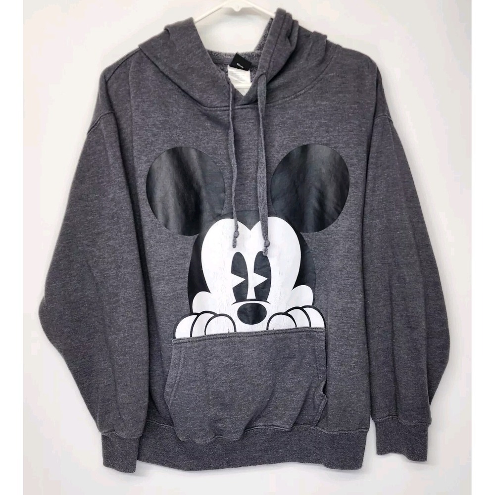 Vintage Disney Size M Adult Unisex 'Mickey Peeking' Pullover Hoodie